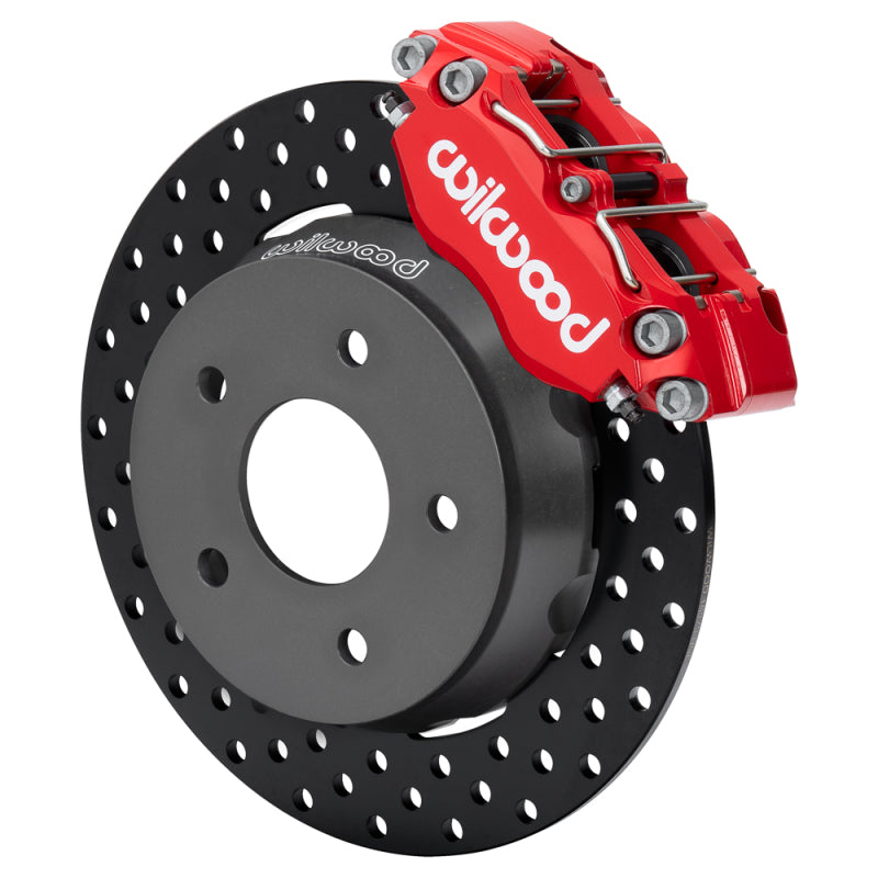 WIL UTV Big Brake Kits - Wilwood 22-24 Polaris RZR Turbo/ Pro R 5-Lug Front Big Brake Kit - Drilled Rotors Red