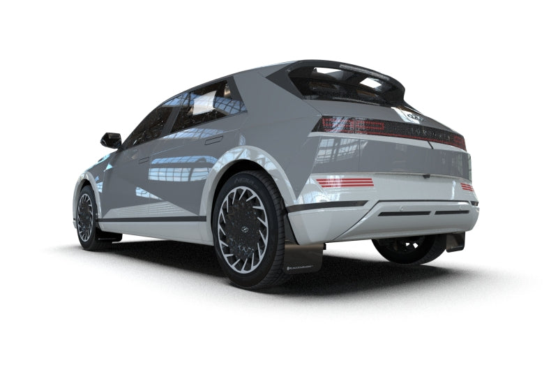 RAL UR Blk Flap/Met. Blk Logo - Rally Armor 2025 Hyundai Ioniq 5 PE Black UR Mud Flap - Metallic Black Logo