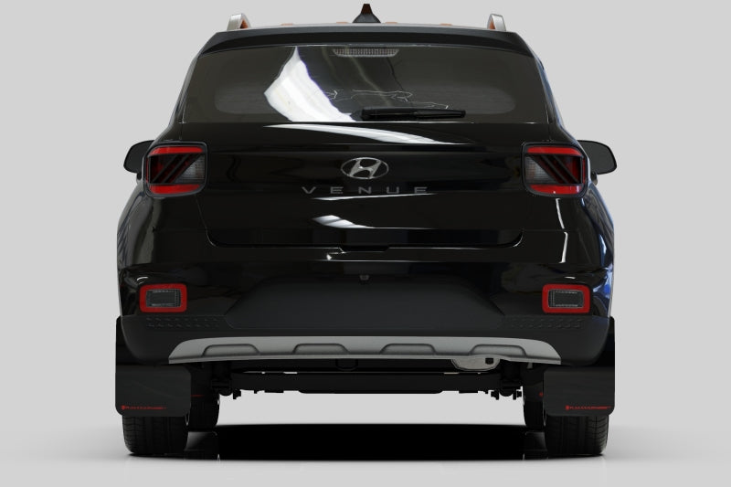 RAL BCA Pink Flap / White Logo - Rally Armor 20-26 Hyundai Venue Black Mud Flap Red Logo
