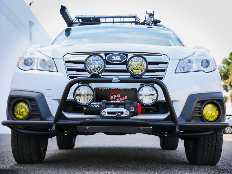 AFE Bumpers - aFe POWER 10-14 Subaru Outback H4 2.5L / H6 3.6L Terra Guard Front Bumper w/ Winch Mount - Black