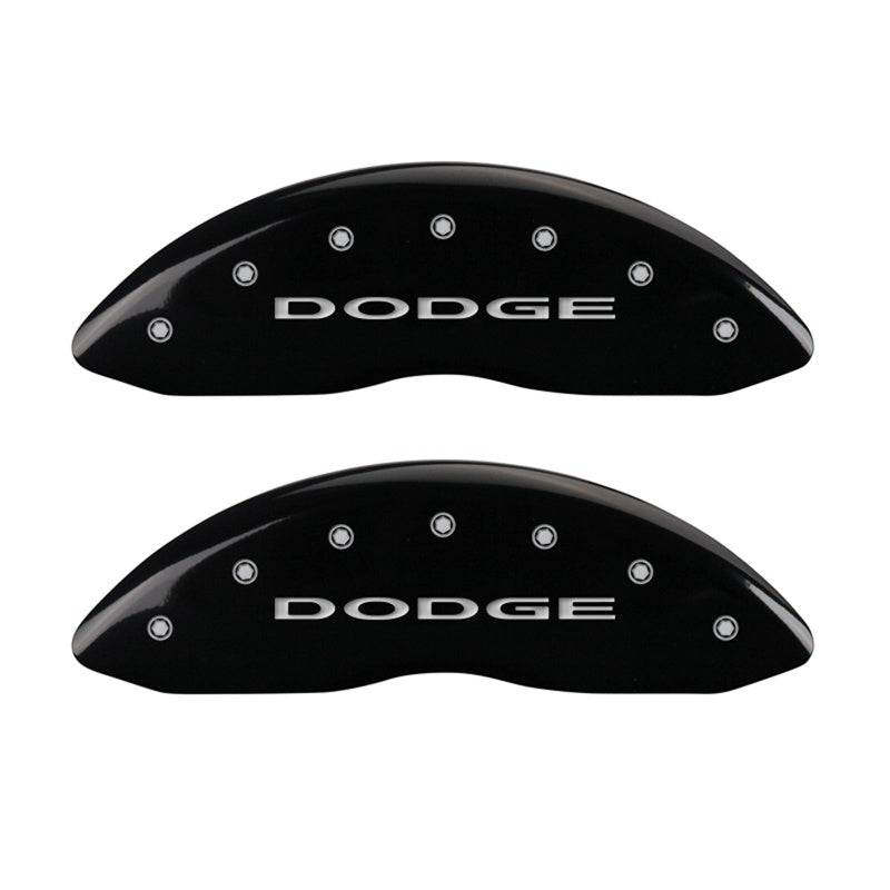 MGP Caliper Covers 2 Logo - MGP Front set 2 Caliper Covers Engraved Front With out stripes/Dodge Black finish silver ch