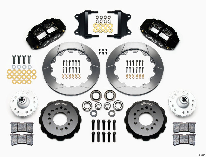 WIL Superlite Brake Kit - Wilwood Narrow Superlite 6R Front Hub Kit 12.88in Heidts Tri -5 2 inch Drop Spindle