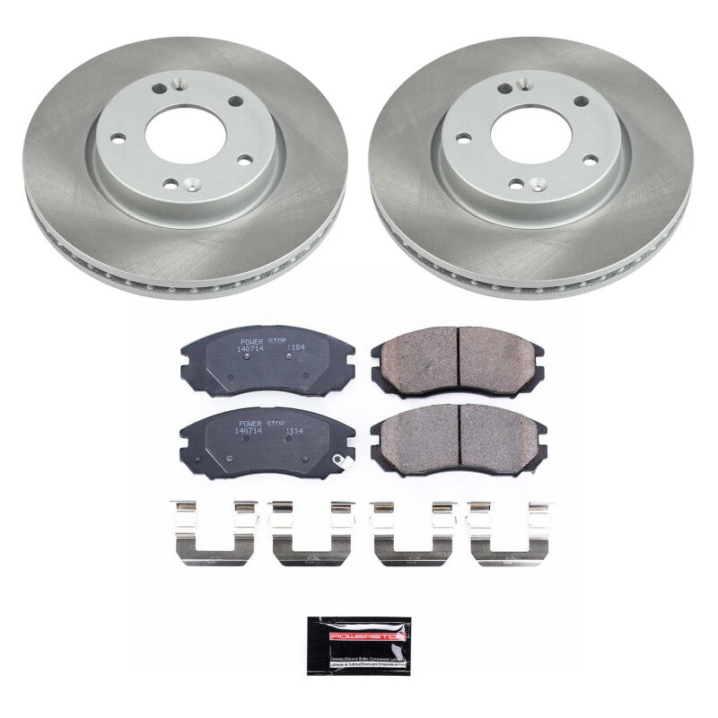 PSB Semi-Coated Rotor Kits - Power Stop 04-06 Hyundai Tiburon Front Semi-Coated Rotor Kit