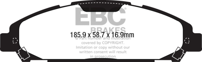 EBC Redstuff Brake Pad Sets - EBC 15+ Ford Mustang 2.3 Turbo Redstuff Front Brake Pads