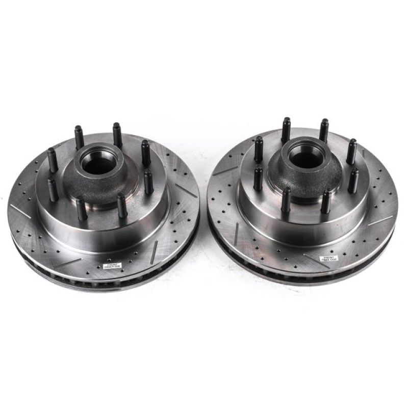 PSB Evolution Drill/Slot Rotor - Power Stop 03-04 Ford F-350 Super Duty Front Drilled & Slotted Rotor - Pair
