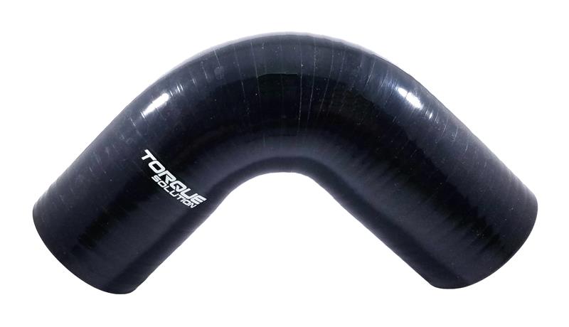 TQS Silicone Couplers - Black - Torque Solution 90 Degree Silicone Elbow: 3 inch Black Universal