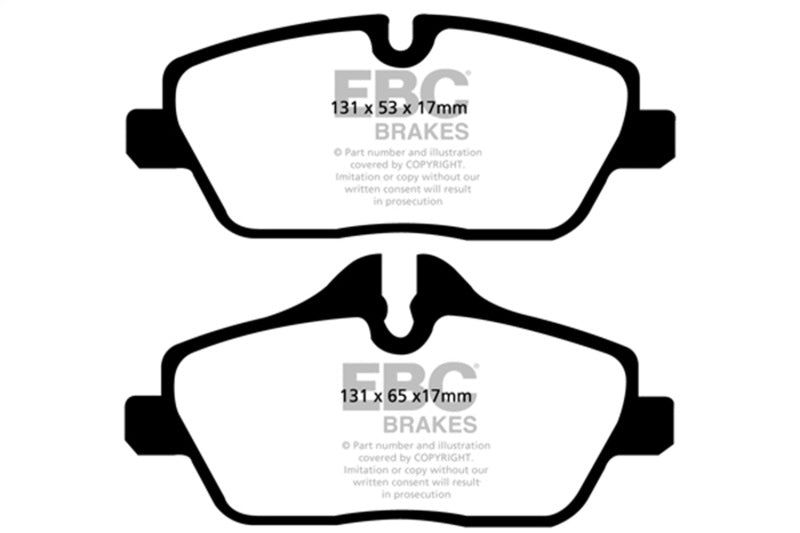 EBC Yellowstuff Brake Pad Sets - EBC 14+ Mini Hardtop 1.5 Turbo Cooper Yellowstuff Front Brake Pads