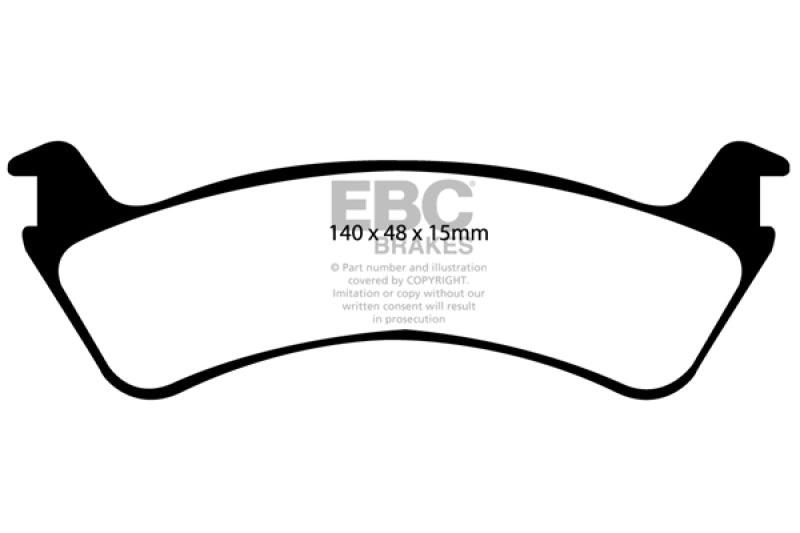 EBC Yellowstuff Brake Pad Sets - EBC 00-02 Ford Explorer Sport 4.0 2WD (Phenolic Pistons) Yellowstuff Rear Brake Pads