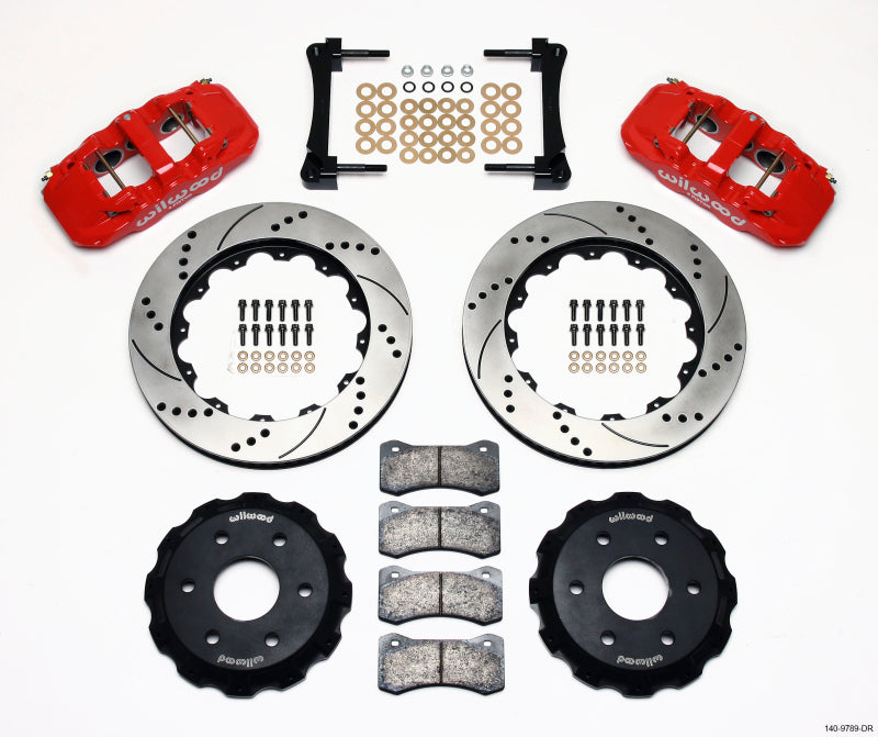WIL Aero Brake Kit - Wilwood AERO6 Front Truck Kit 14.25in Drill Red 1999-2014 GM Truck/SUV 1500