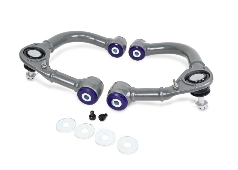 SPR Control Arms - Front - SuperPro 05-23 Toyota Tacoma 4WD Front Upper Fixed Offset Control Arm Set - Gun Metal