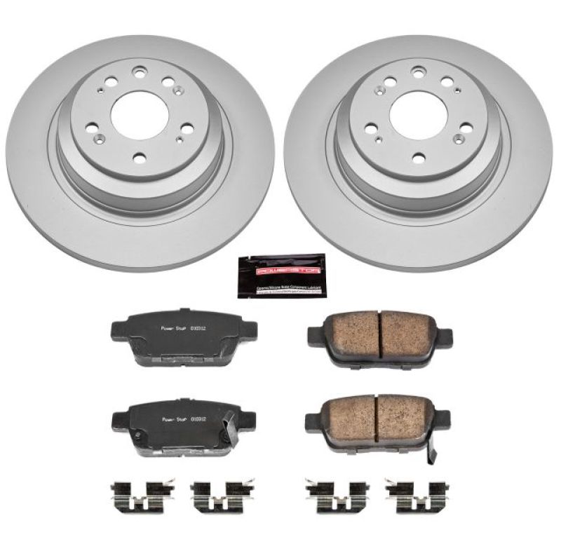 PSB Z17 Evolution Coated Kit - Power Stop 09-14 Acura TL Rear Z17 Evolution Geomet Coated Brake Kit