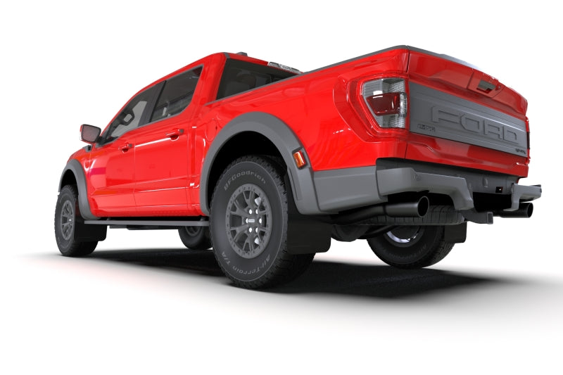 RAL UR Blk Flap/Met. Blk Logo - Rally Armor 21-25 Ford F-150 Raptor Gen 3 Black UR Mud Flap w/Metallic Black Logo