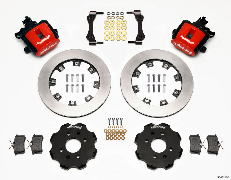 WIL Parking Brake Brake Kit - Wilwood Combination Parking Brake Rear Kit 12.19in Red Civic / Integra Disc 2.39 Hub Offset