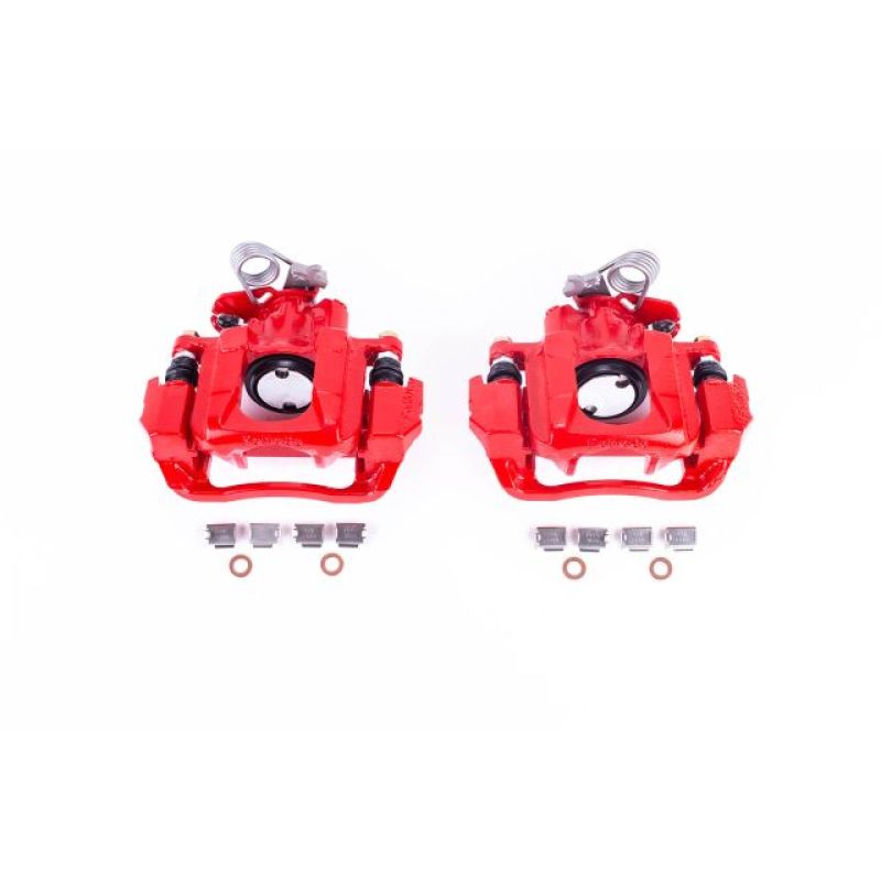 PSB Red Calipers - Power Stop 2009 Ford Flex Rear Red Calipers w/Brackets - Pair