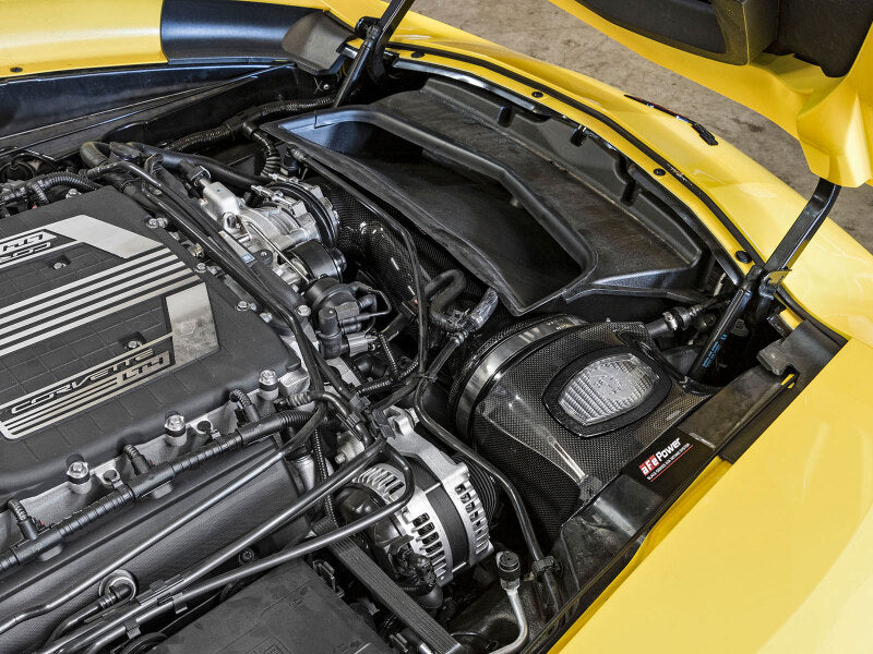AFE Black Series Carbon Fiber Cold Air Intakes - aFe Momentum Carbon Fiber Cold Air Intake System PDS/P5R 15-16 Chevrolet Corvette Z06 V8-6.2L
