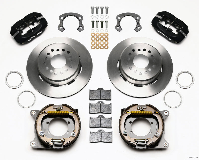 WIL Dynalite Brake Kit - Wilwood Forged Dynalite P/S Park Brake Kit Ford 8.8 Special w/2.50in Offset-5 Lug