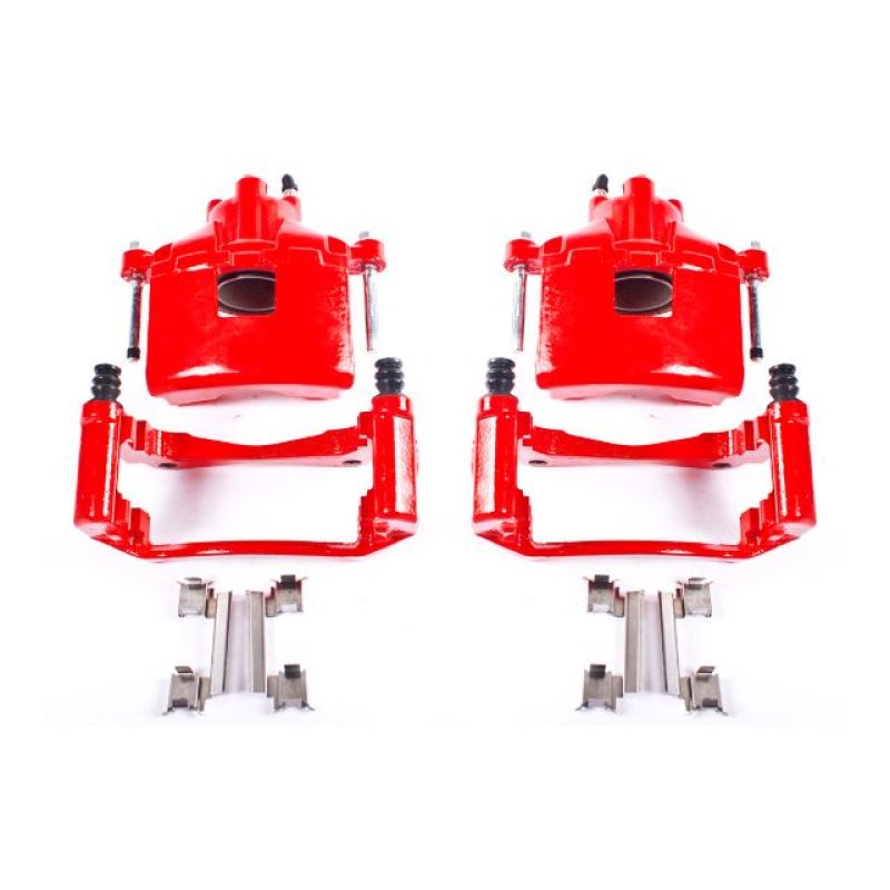 PSB Red Calipers - Power Stop 2004 Pontiac Grand Prix Front Red Calipers w/Brackets - Pair