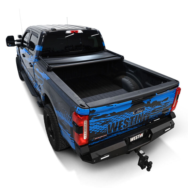 WES Soft Tri-Fold Tonneau Covers - Westin 17-24 Ford F-250/350 Super Duty 6.75ft. Bed Soft Tri-Fold Tonneau Cover - Black