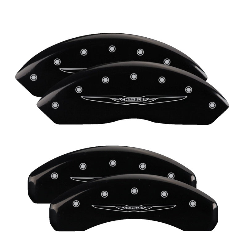 MGP Caliper Covers 4 Logo - MGP 4 Caliper Covers Engraved Front & Rear Style 2/Chrysler Wing Black finish silver ch
