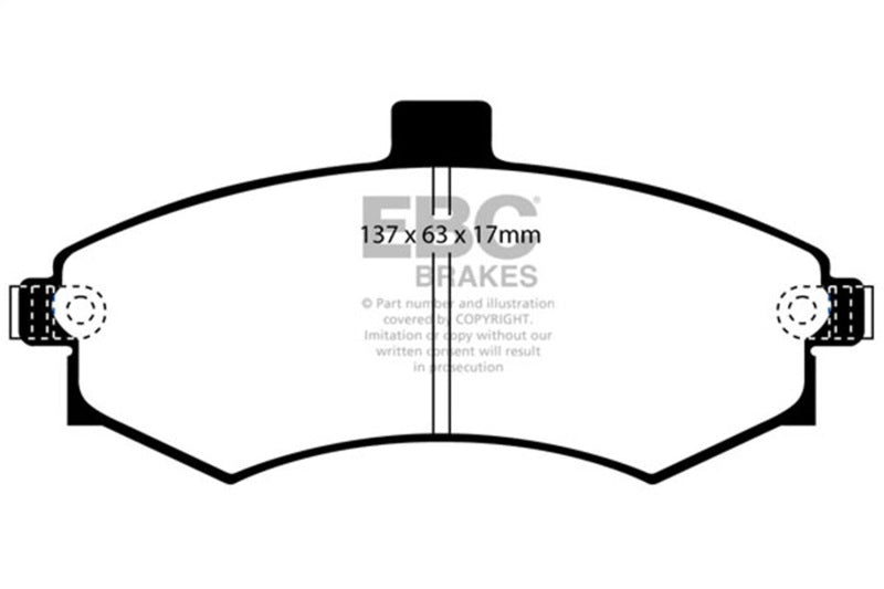 EBC Ultimax2 Brake Pad Sets - EBC 02-06 Hyundai Elantra 2.0 Ultimax2 Front Brake Pads