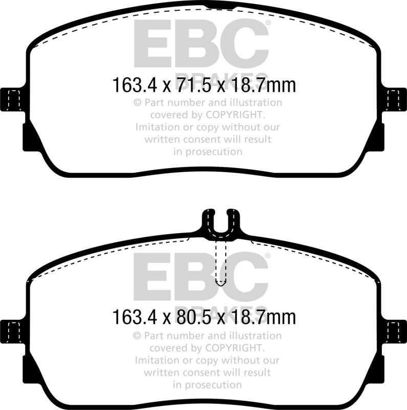 EBC Ultimax2 Brake Pad Sets - EBC 2020+ Mercedes-Benz GLB250 2.0T Ultimax Front Brake Pads