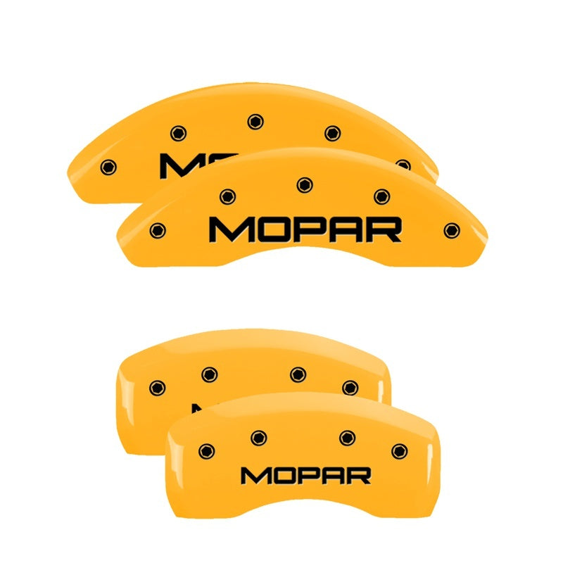 MGP Caliper Covers 4 Logo - MGP 4 Caliper Covers Engraved Front & Rear Mopar Yellow Finish Black Char 2008 Chrysler PT Cruiser
