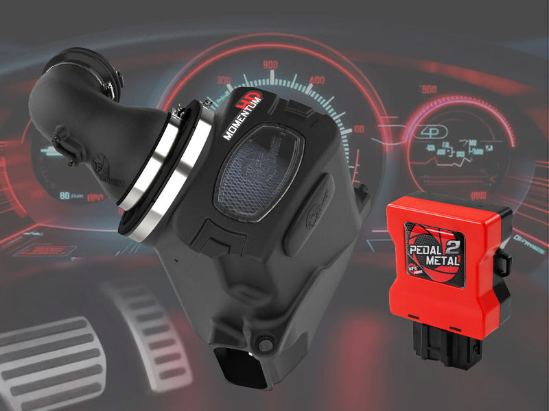 AFE Momentum HD Cold Air Intakes - aFe 20-26 GM Trucks/SUV L6-3.0L (td) Power Pack Stage 3 - Momentum Intake & P2M Throttle Enhancer