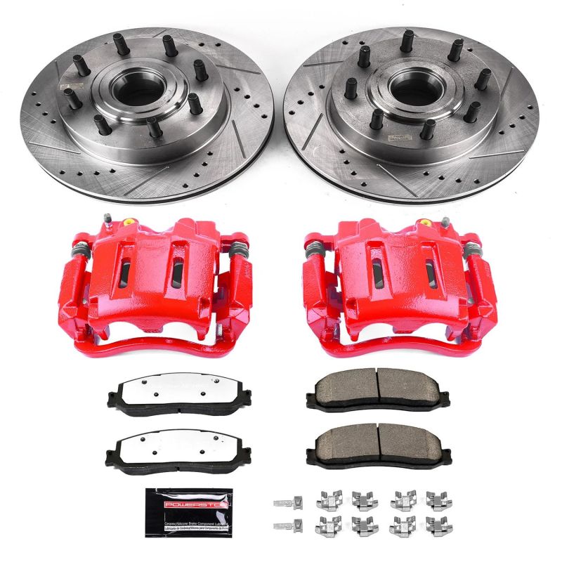 PSB Evolution Drill/Slot Rotor - Power Stop 12-13 Ford F-250 Super Duty Front Z36 Truck & Tow Kit w/Cals
