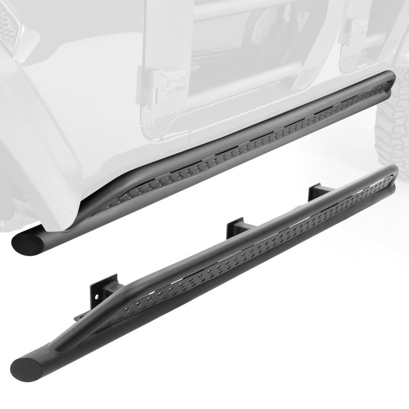 GOR Frame Mount Sliders - Go Rhino 07-18 Jeep Wrangler JKU 4dr Xtreme Frame Mount Sliders - Tex. Blk