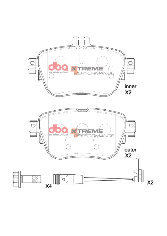 DBA XP Performance Brake Pads - DBA 20-21 Mercedes E300 XP Performance Rear Brake Pads