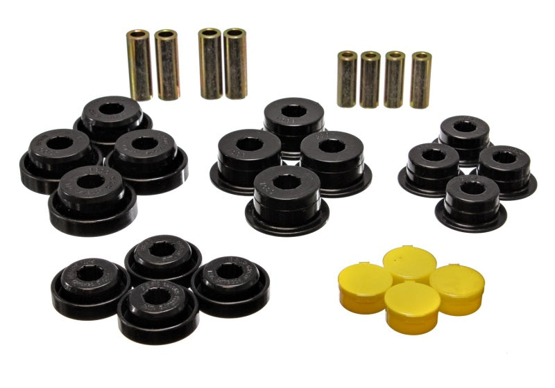 ES Cntrl Arm Bushings - Black - Energy Suspension 97-06 Jeep Wrangler TJ Blk Rear Control Arm Bushings (Must reuse OEM Outer Shells