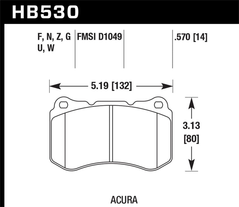 HAWK Ceramic Brake Pad Sets - Hawk 07-08 Acura TL Type S Performance Ceramic Street Front Brake Pads
