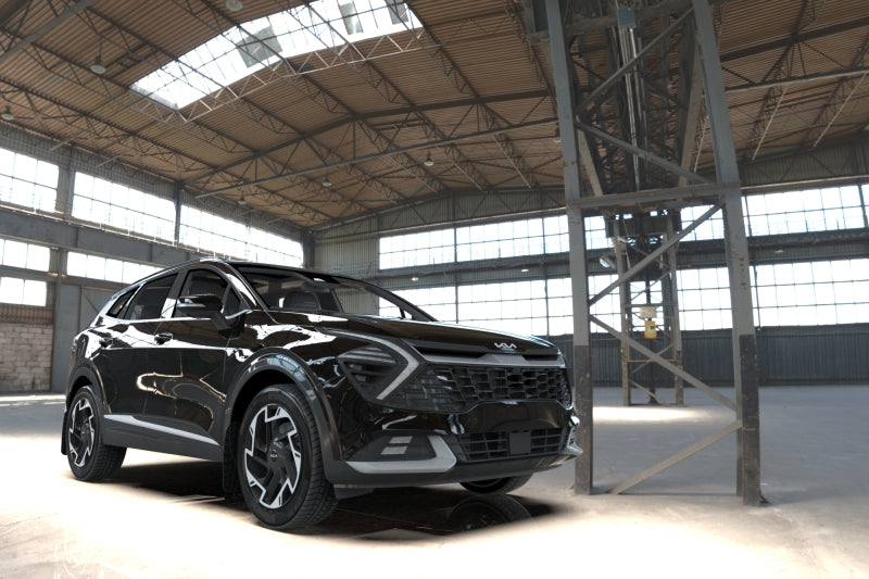 RAL UR Blk Flap/Met. Blk Logo - Rally Armor 23-26 Kia Sportage Black UR Mud Flap w/ Metallic Black Logo