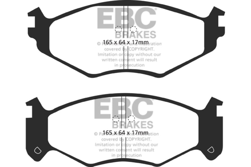 EBC Ultimax2 Brake Pad Sets - EBC 91-95 Chrysler LeBaron 2.5 (15in Wheels) Ultimax2 Front Brake Pads