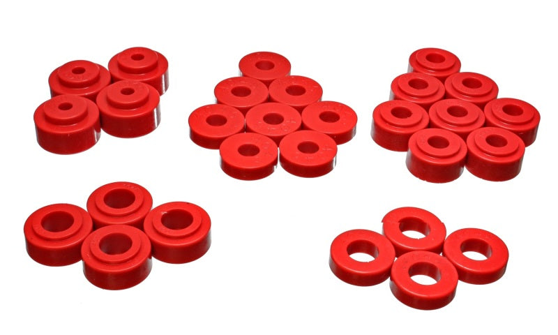 ES Body Mounts - Red - Energy Suspension GM Body Mount Set - Red