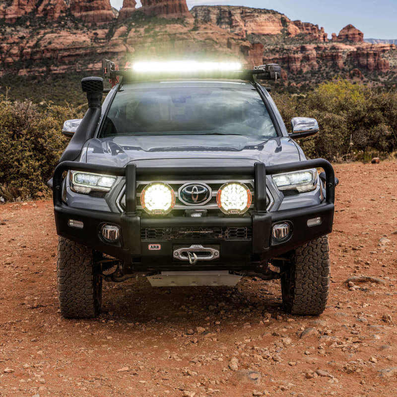 ARB Summit Bull Bars - ARB Summit Combar Textured Fogii Tacoma w/ Camera Relocation Kit