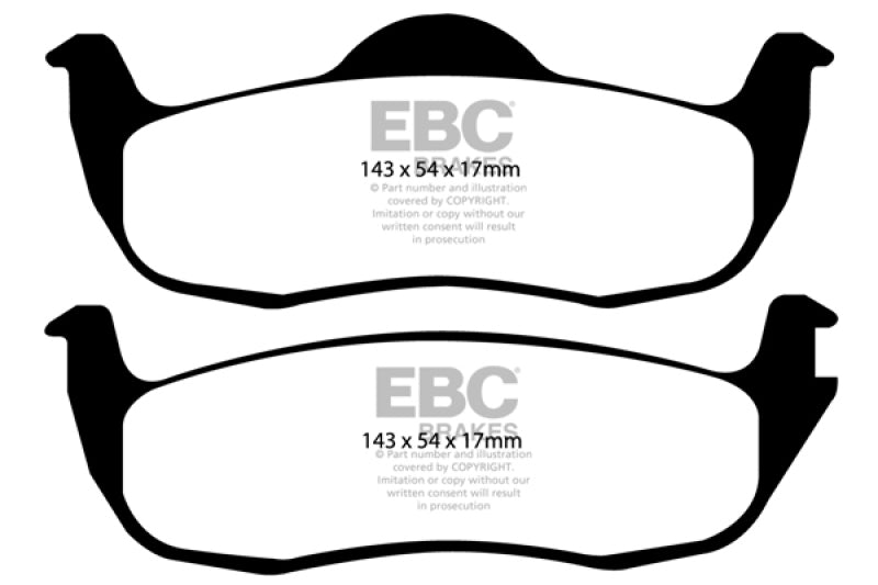 EBC Yellowstuff Brake Pad Sets - EBC 05-10 Jeep Commander 3.7 Yellowstuff Rear Brake Pads