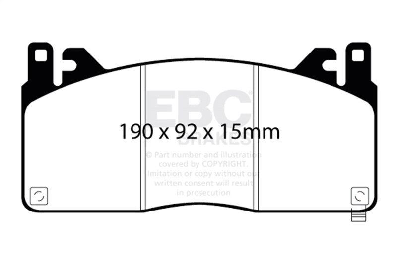 EBC Bluestuff Brake Pad Sets - EBC 2015+ Ford Mustang GT350 Bluestuff Front Brake Pads
