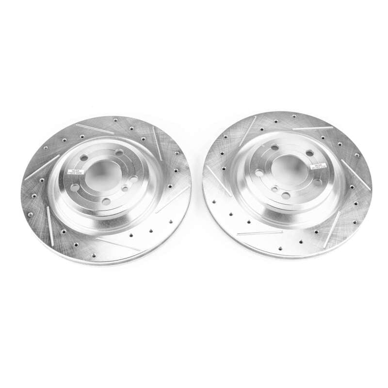 PSB Evolution Drill/Slot Rotor - Power Stop 15-16 Mercedes-Benz SL400 Rear Evolution Drilled & Slotted Rotors - Pair