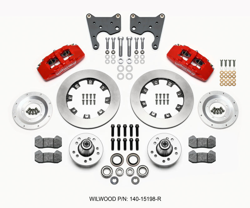 WIL Dynapro Brake Kit - Wilwood Dynapro 6 Front Hub Kit 12.19in Red 65-72 CDP C Body -Drum