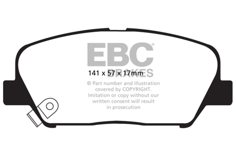 EBC Yellowstuff Brake Pad Sets - EBC 09+ Hyundai Genesis Coupe 2.0 Turbo Yellowstuff Front Brake Pads