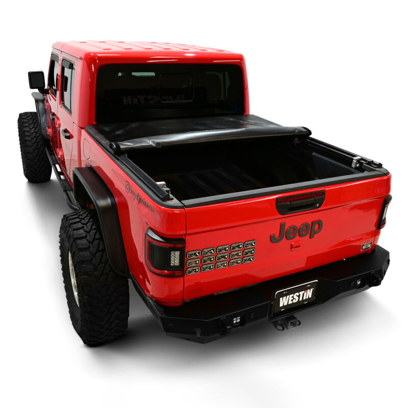WES Soft Roll Tonneau Covers - Westin 20-24 Jeep Gladiator JT 5ft. Bed Soft Roll Tonneau Cover - Black