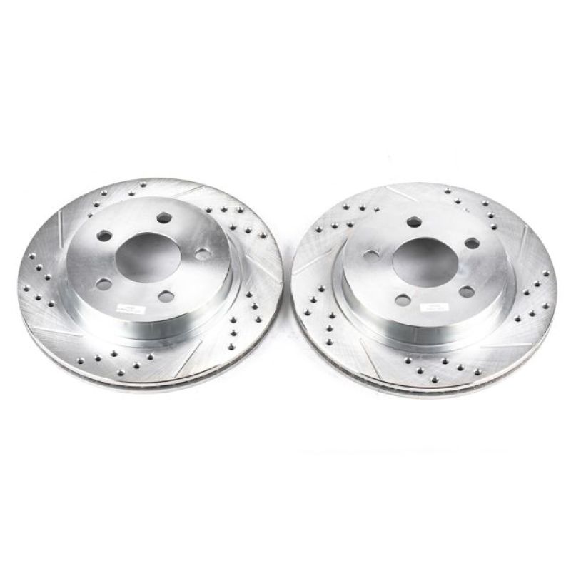 PSB Evolution Drill/Slot Rotor - Power Stop 93-97 Chevrolet Camaro Rear Evolution Drilled & Slotted Rotors - Pair