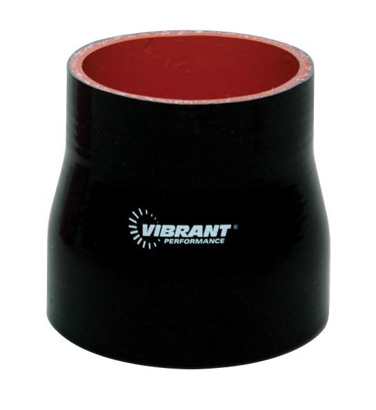 VIB 4 Ply Hoses - Vibrant 4 Ply Reinforced Silicone Transition Connector - 3.25in I.D. x 4in I.D. x 3in long (BLACK)