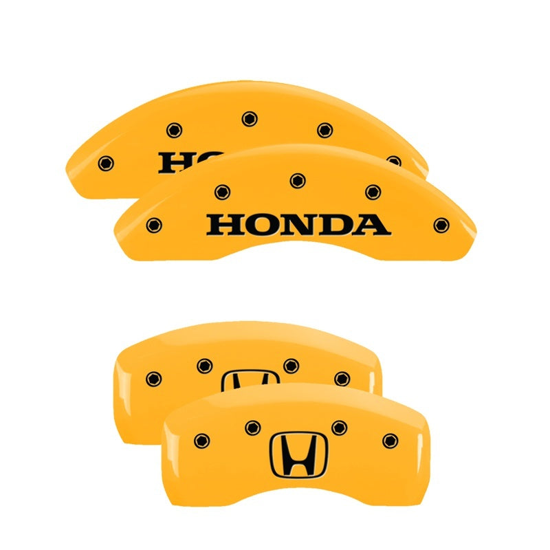 MGP Caliper Covers 4 Logo - MGP 4 Caliper Covers Engraved Front Honda Engraved Rear H Logo Yellow finish black ch