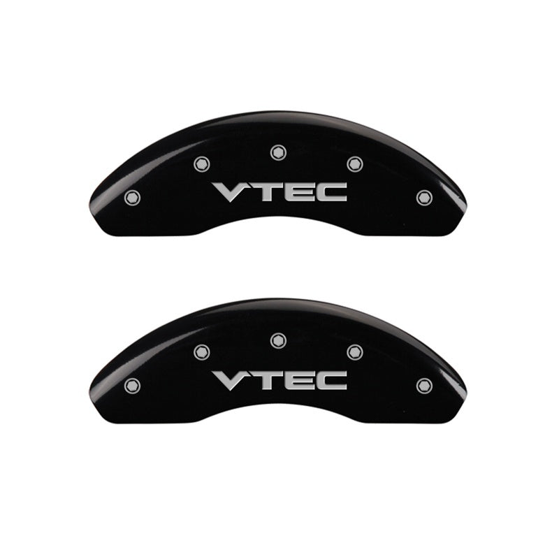 MGP Caliper Covers 2 Logo - MGP Front set 2 Caliper Covers Engraved Front Vtec Black finish silver ch