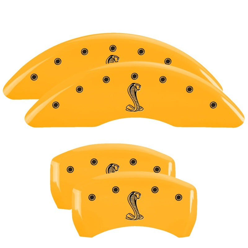 MGP Caliper Covers 4 Logo - MGP 4 Caliper Covers Engraved Front & Rear Tiffany Snake Yellow finish black ch