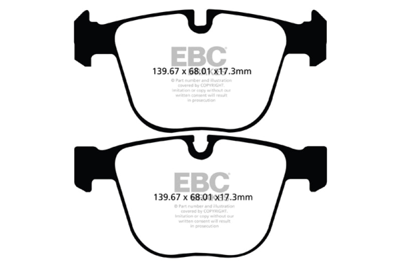 EBC Greenstuff Brake Pad Sets - EBC 10+ BMW 535i 3.0 Twin Turbo GT (F07) Greenstuff Rear Brake Pads