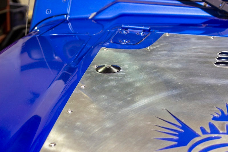 KEN Hood Bumper - Kentrol 97-19 Jeep Wrangler JK/TJ Hood Bumper Deletes Polished Stainless Steel