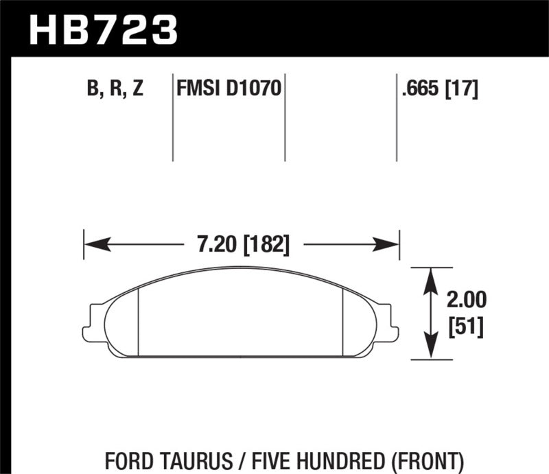 HAWK HPS 5.0 Brake Pad Sets - Hawk 08-09 Ford Taurus / 05-07 Ford Five Hundred HPS 5.0 Street Front Brake Pads